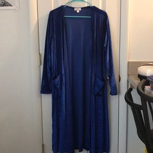 LuLaRoe Blue Crushes Velvet Sarah (Cardigan)